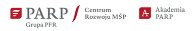 logo PARP, logo Centrum Rozwoju MŚP, logo Akademii PARP