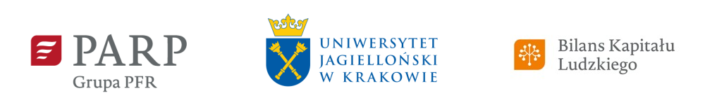 Logotypy PARP, UJ i Bilans Kapitału Ludzkiego