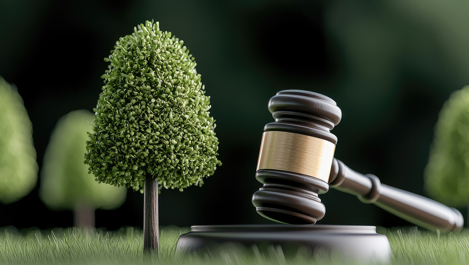 Grafika z młotkiem sędziowskim. 