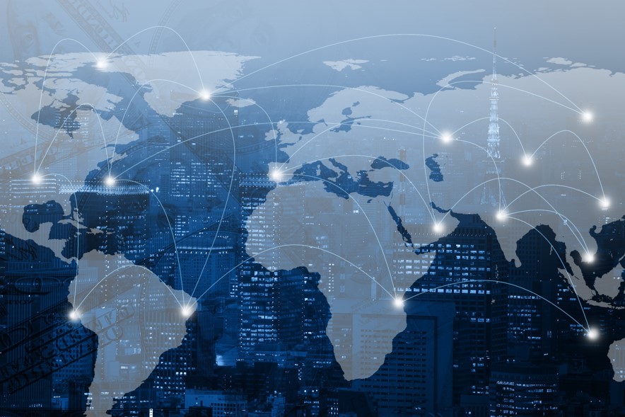 Grafika przedstawiająca mapę świata