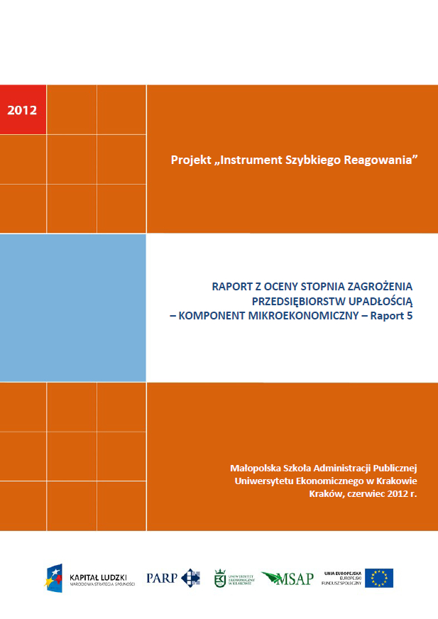 Komponent mikroekonomiczny - Ocena stopnia zagrożenia przedsiębiorstw upadłością - V
