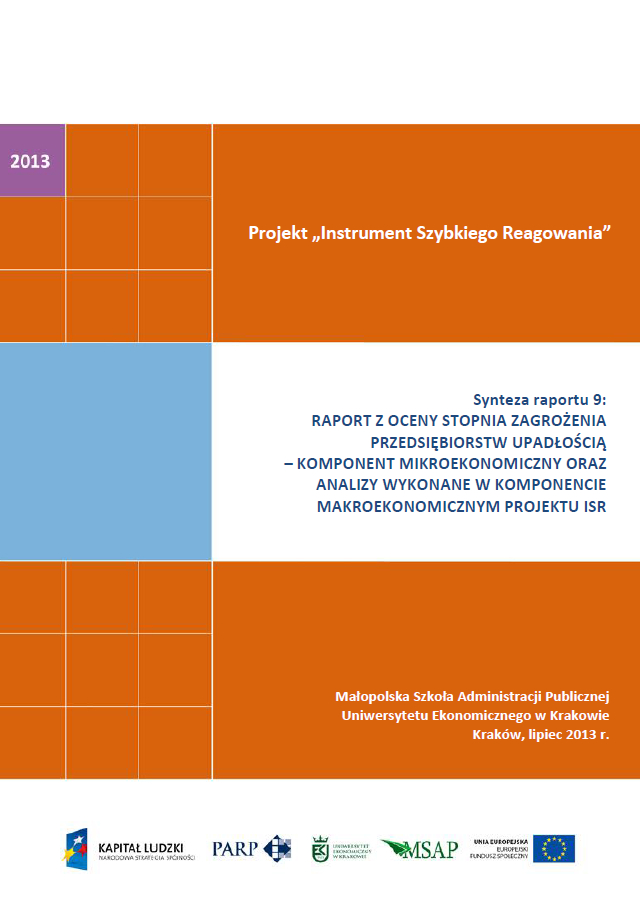 Synteza raportu ISR - Ocena stopnia zagrożenia przedsiębiorstw upadłością - IX