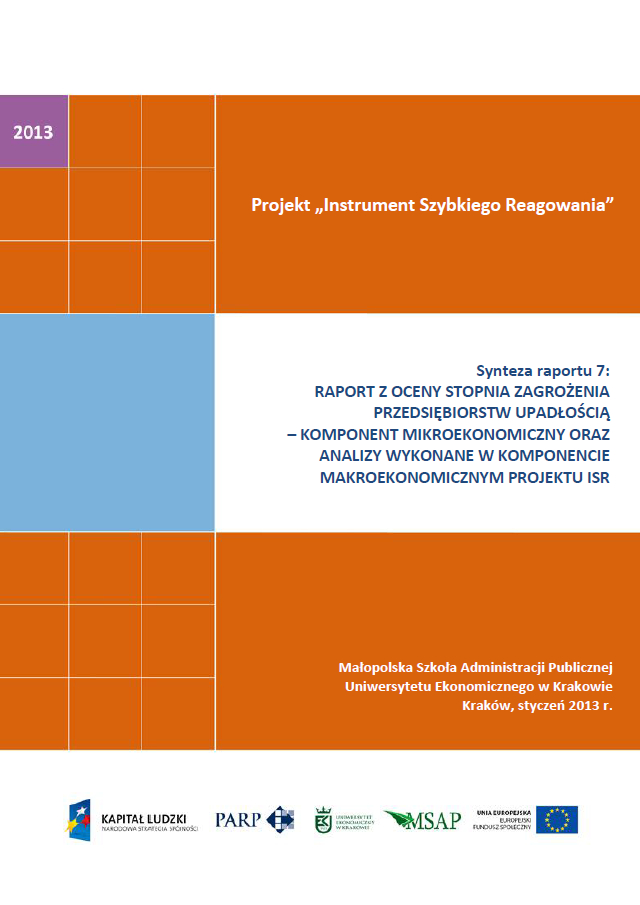 Synteza raportu ISR - Ocena stopnia zagrożenia przedsiębiorstw upadłością - VII