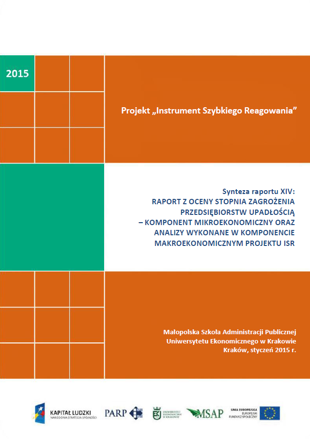 Synteza raportu ISR - Ocena stopnia zagrożenia przedsiębiorstw upadłością - XIV